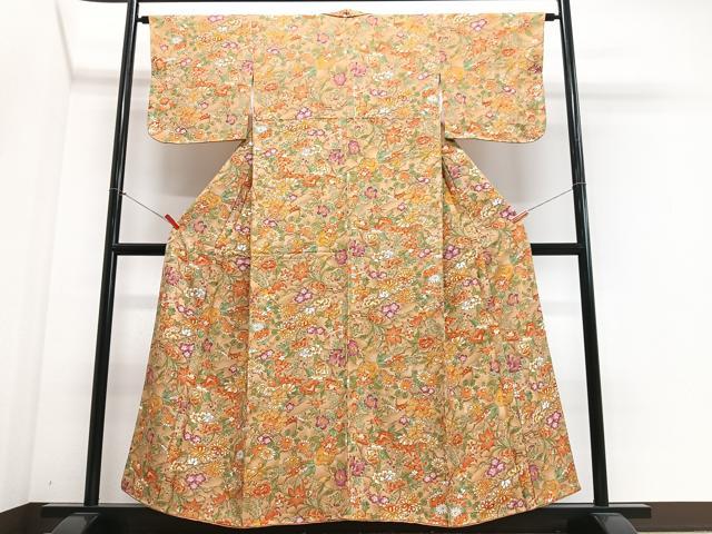 平和屋着物■上質な小紋　枝花文　暈し染め　正絹　逸品　CABK9609xe