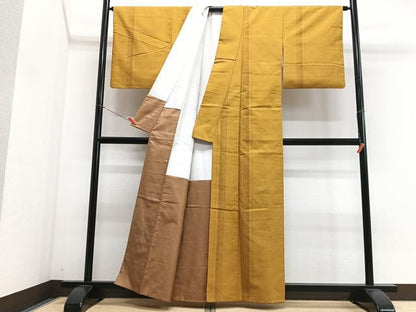 平和屋着物■上質な紬　間道　正絹　逸品　CABK9610xe