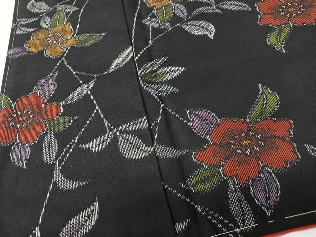 平和屋着物■上質な紬　枝花文　正絹　逸品　未使用　CABK9611xe