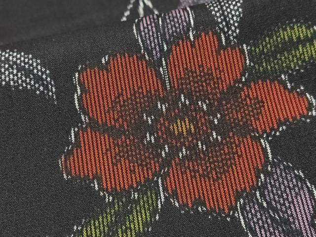 平和屋着物■上質な紬　枝花文　正絹　逸品　未使用　CABK9611xe