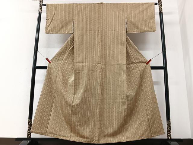 平和屋着物■上質な紬　十字絣　縞　正絹　逸品　CABK9614xe