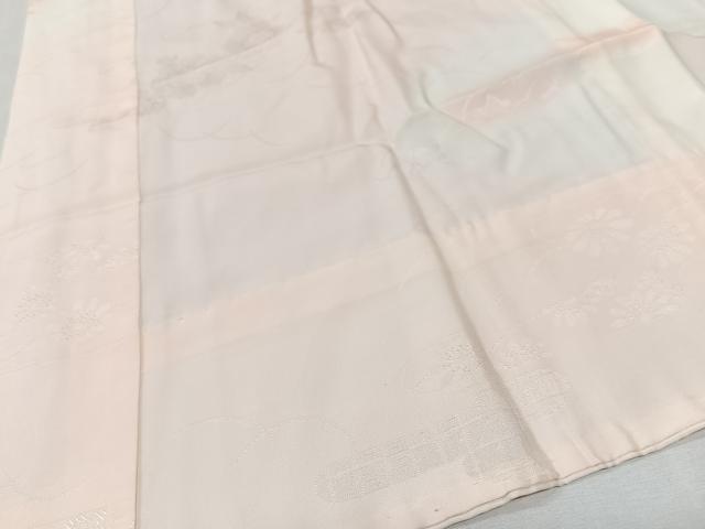 平和屋着物■長襦袢　無双仕立て　芝草花地紋　半衿刺繍　正絹　逸品　CABK9618xe
