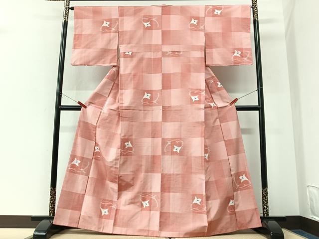 平和屋着物■上質な紬　舞花文　正絹　逸品　CABK9623xe