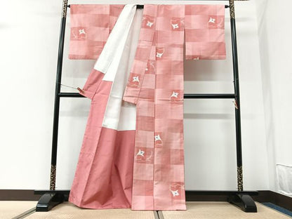 平和屋着物■上質な紬　舞花文　正絹　逸品　CABK9623xe