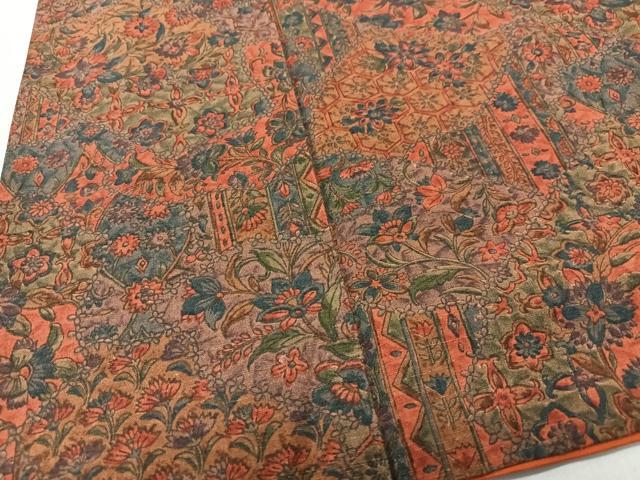 平和屋着物■上質な紬　花唐草文　正絹　逸品　CABK9624xe