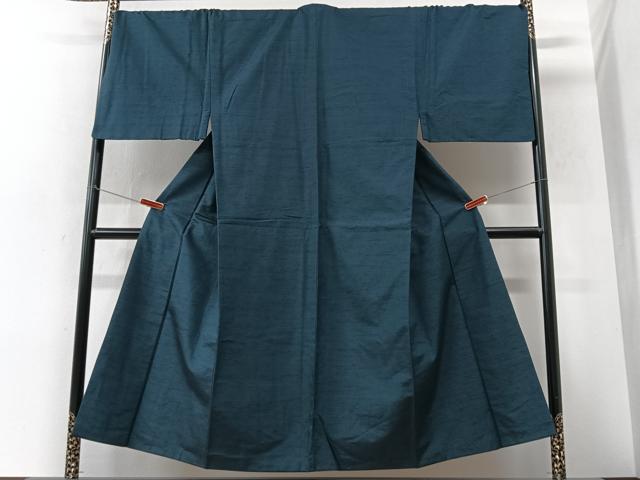 平和屋着物■男性　紬　御召御納戸色　正絹　逸品　CABK9626xe