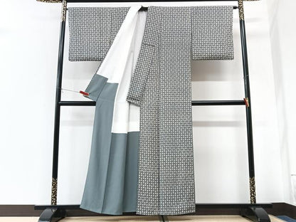 平和屋着物■上質な小紋　陶器文　正絹　逸品　CABK9633xe