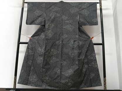 平和屋着物■本場大島紬　7マルキ　切嵌吉祥花文　正絹　逸品　CABK9636xe