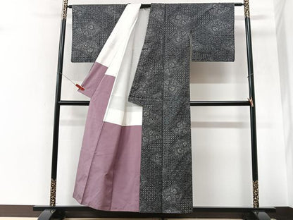 平和屋着物■本場大島紬　7マルキ　切嵌吉祥花文　正絹　逸品　CABK9636xe