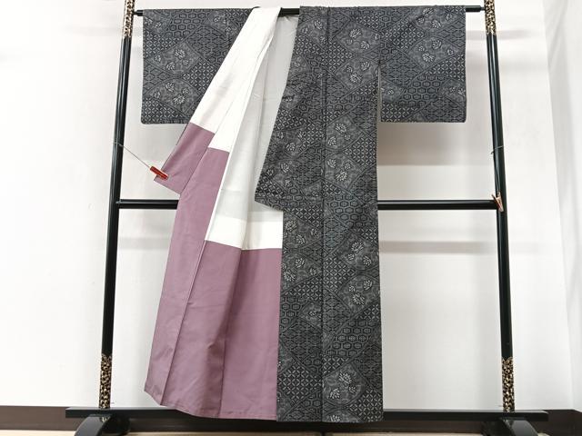 平和屋着物■本場大島紬　7マルキ　切嵌吉祥花文　正絹　逸品　CABK9636xe
