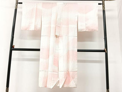 平和屋着物■長襦袢　無双仕立て　舞桜地紋　暈し染め　正絹　逸品　CABK9637xe