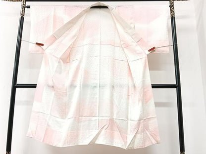 平和屋着物■長襦袢　無双仕立て　舞桜地紋　暈し染め　正絹　逸品　CABK9637xe