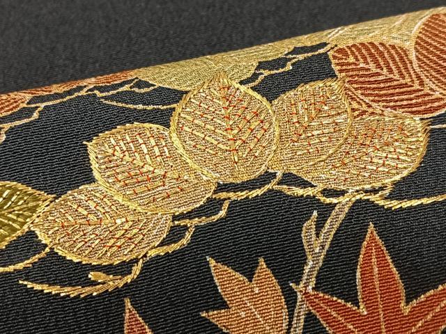 平和屋着物■豪華黒留袖　駒刺繍　風景文　金彩　正絹　逸品　CABK9639xe
