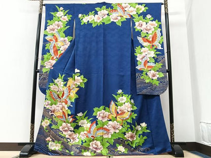 平和屋着物■豪華振袖　立波花蝶文　金彩　正絹　逸品　CABK9645xe