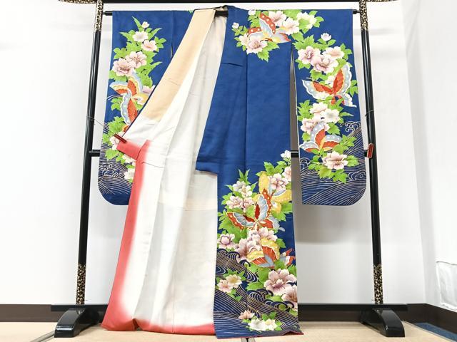 平和屋着物■豪華振袖　立波花蝶文　金彩　正絹　逸品　CABK9645xe