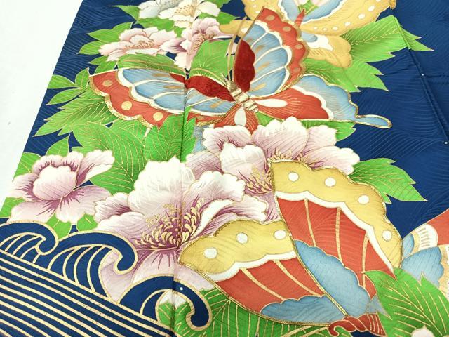 平和屋着物■豪華振袖　立波花蝶文　金彩　正絹　逸品　CABK9645xe