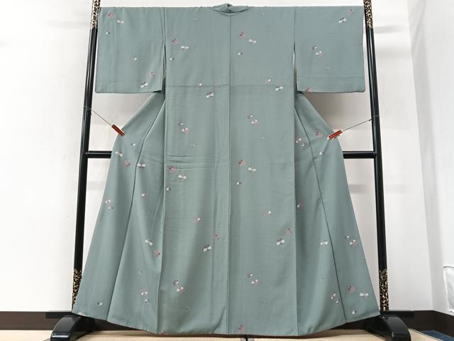 平和屋着物■上質な小紋　舞花文　正絹　逸品　CABK9646xe