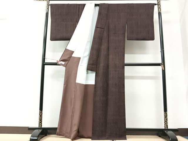 平和屋着物■上質な小紋　草花文　格子文　やまと誂製　正絹　逸品　CABK9654xe