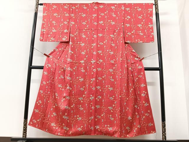 平和屋着物■本場大島紬　花蝶文　金彩　正絹　逸品　CABK9656xe