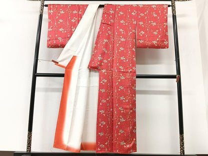 平和屋着物■本場大島紬　花蝶文　金彩　正絹　逸品　CABK9656xe