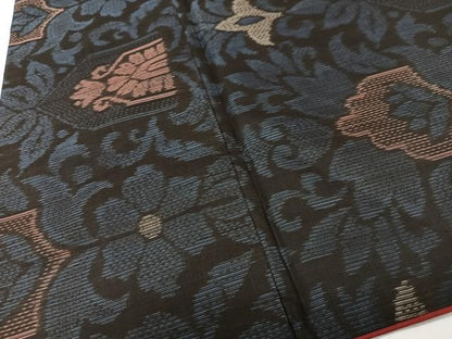 平和屋着物■上質な紬　草花文　正絹　逸品　CABK9657xe
