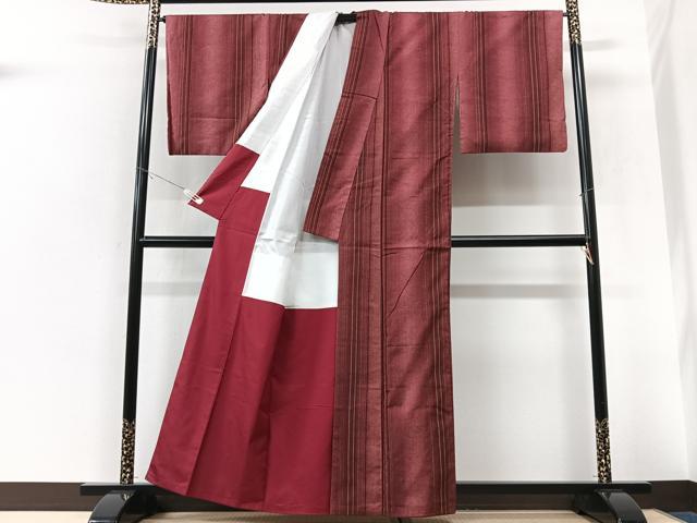 平和屋着物■上質な紬　間道　正絹　逸品　CABK9658xe