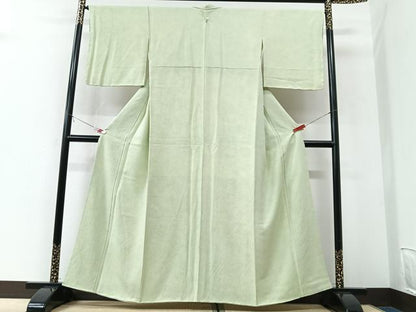 平和屋着物■上質な色無地　若葉色　正絹　逸品　CABK9664xe