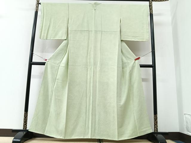 平和屋着物■上質な色無地　若葉色　正絹　逸品　CABK9664xe