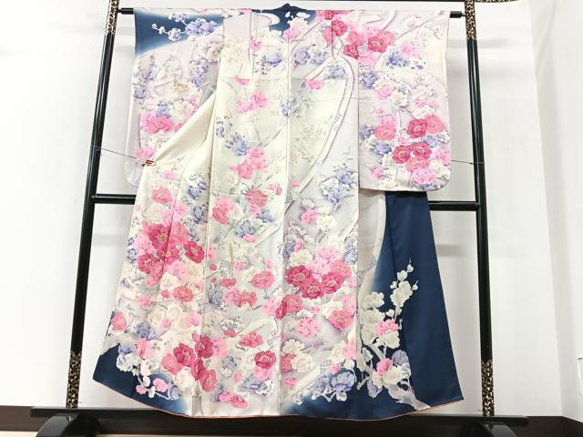 平和屋着物■小振袖　枝花文　暈し染め　正絹　逸品　CABK9667xe