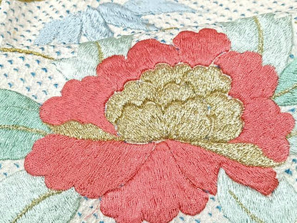 平和屋着物■豪華振袖　総絞り　総刺繍　草花文　金糸　正絹　逸品　CABK9669xe