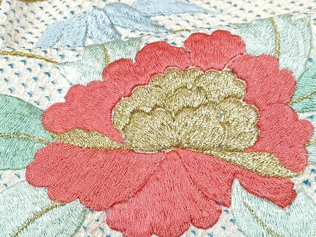 平和屋着物■豪華振袖　総絞り　総刺繍　草花文　金糸　正絹　逸品　CABK9669xe