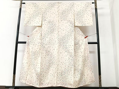 平和屋着物■上質な小紋　舞葉文　正絹　逸品　CABK9673xe