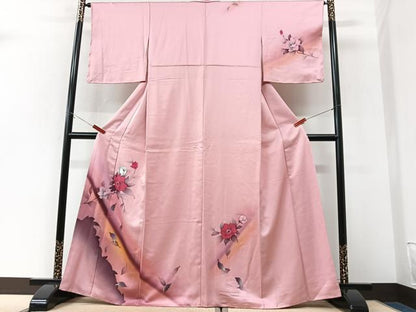 平和屋着物■訪問着　手描き　枝花文　暈し染め　正絹　逸品　CABK9674xe