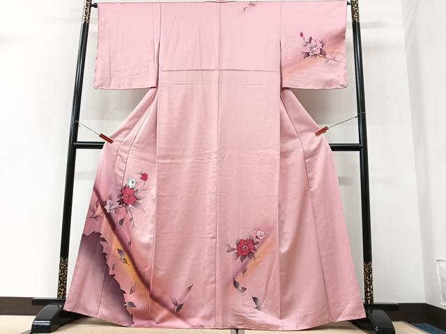 平和屋着物■訪問着　手描き　枝花文　暈し染め　正絹　逸品　CABK9674xe