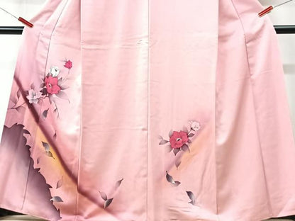平和屋着物■訪問着　手描き　枝花文　暈し染め　正絹　逸品　CABK9674xe