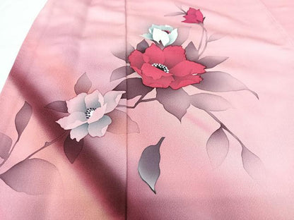 平和屋着物■訪問着　手描き　枝花文　暈し染め　正絹　逸品　CABK9674xe