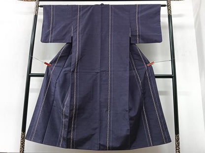 平和屋着物■上質な紬　変わり縞　正絹　逸品　CABK9675xe