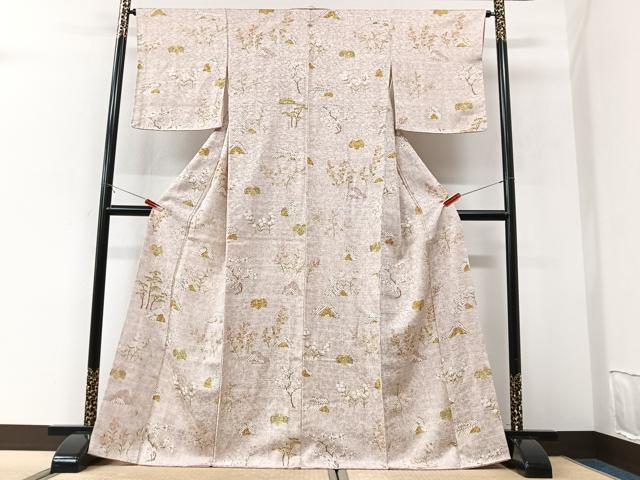 平和屋着物■上質な小紋　枝花文　正絹　逸品　未使用　CABK9680xe