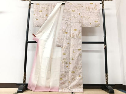 平和屋着物■上質な小紋　枝花文　正絹　逸品　未使用　CABK9680xe