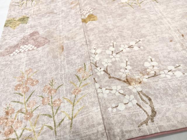 平和屋着物■上質な小紋　枝花文　正絹　逸品　未使用　CABK9680xe