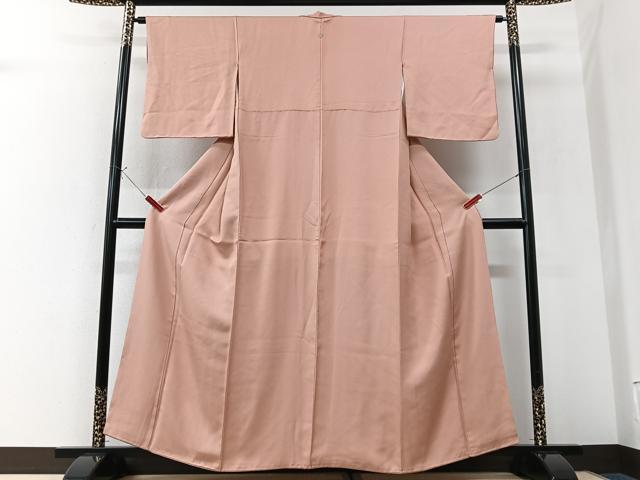 平和屋着物■上質な色無地　紗綾形地紋　ときがら茶色　正絹　逸品　CABK9682xe