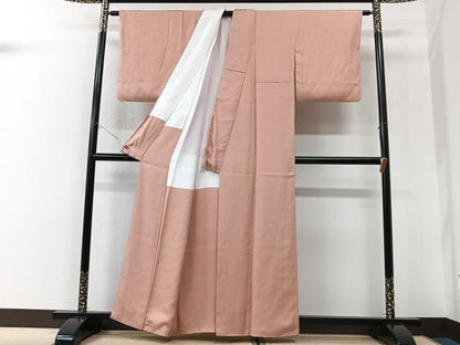 平和屋着物■上質な色無地　紗綾形地紋　ときがら茶色　正絹　逸品　CABK9682xe