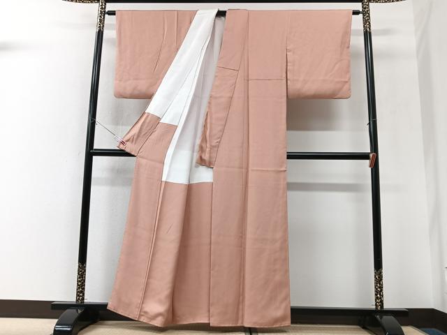 平和屋着物■上質な色無地　紗綾形地紋　ときがら茶色　正絹　逸品　CABK9682xe