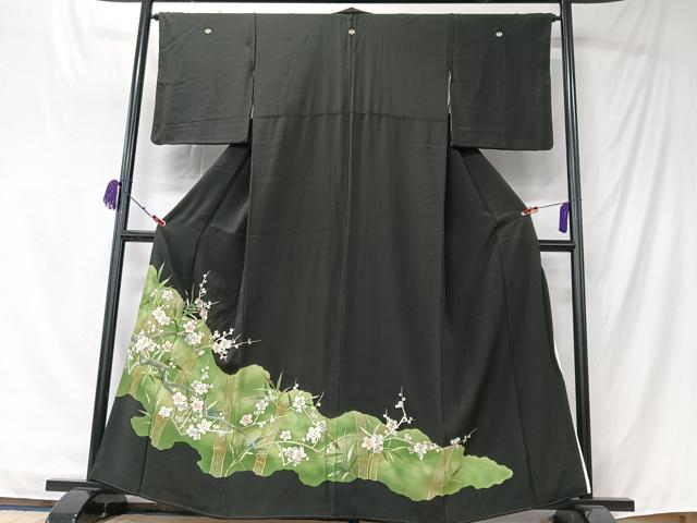 平和屋着物■豪華黒留袖　刺繍　笹竹梅文　金彩　正絹　逸品　CABK9687xe