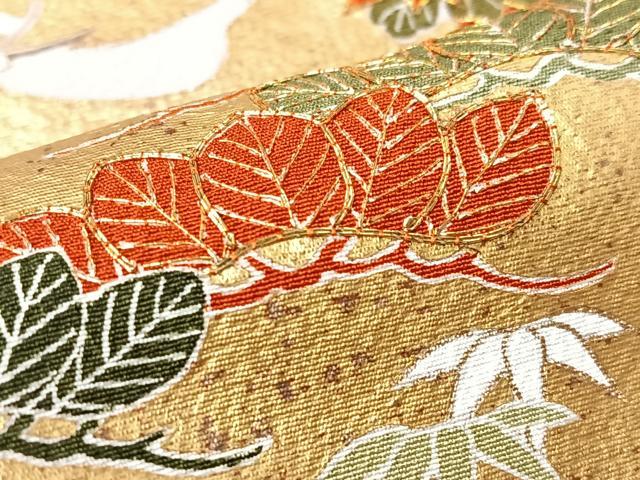 平和屋着物■豪華黒留袖　駒刺繍　扇面几帳花文　金彩　正絹　逸品　CABK9693xe