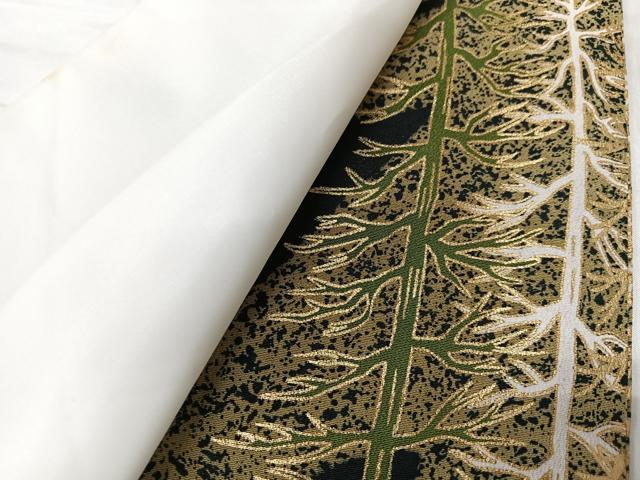 平和屋着物■豪華黒留袖　刺繍　樹林文　金彩　正絹　逸品　CABK9694xe