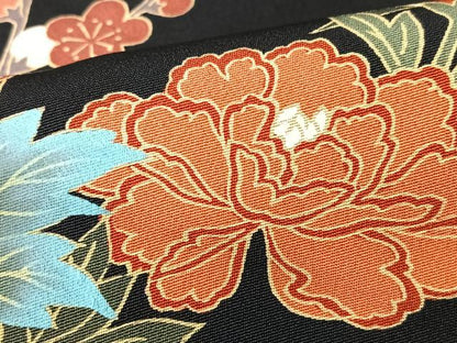 平和屋着物■豪華黒留袖　花篭　浜松文　金彩　正絹　逸品　CABK9699xe