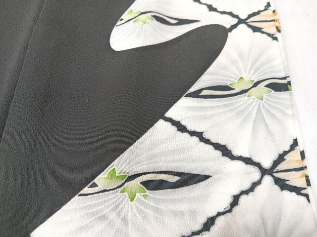 平和屋着物■中国三大刺繍　相良刺繍　黒留袖　双鶴菱文　正絹　逸品　CABK9710xe