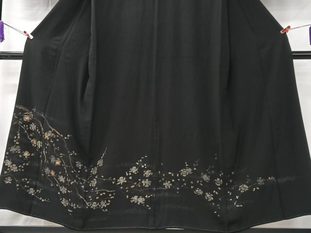 平和屋着物■中国三大刺繍　相良刺繍　黒留袖　枝花文　金彩　正絹　逸品　CABK9712xe