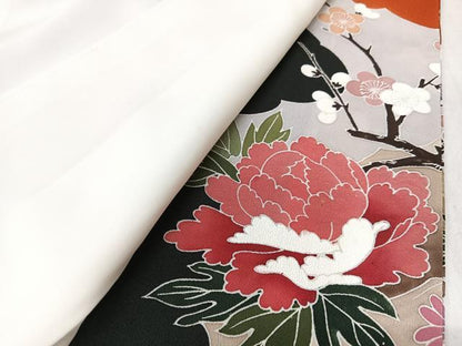 平和屋着物■豪華黒留袖　作家物　飛鶴花文　金彩　正絹　逸品　CABK9715xe